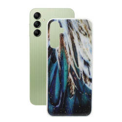 Etui Gold Glam na telefon Samsung Galaxy A14 4G A145 / 5G A146 pióra