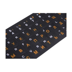 Naklejki na klawiaturę CYRYLICA + QWERTY 13x13mm - samoprzylepne nakładki na klawisze i przyciski laptopa i komputera