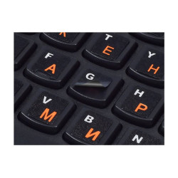 Naklejki na klawiaturę CYRYLICA + QWERTY 13x13mm - samoprzylepne nakładki na klawisze i przyciski laptopa i komputera