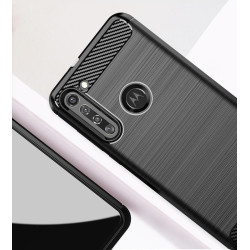 Etui Bumper Carbon Lux na telefon motorola moto g8 XT2045 czarne