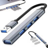 Hub USB 4 porty 3.0 2.0 rozdzielacz adapter z kablem 14cm do komputera 5Gb/s