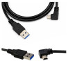 Kabel USB - Mini USB do nawigacji / kamery / aparatu / wideorejestratora przewód do ładowania 1m kątowy czarny