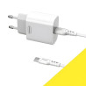 Ładowarka sieciowa do telefonu USB 18W 3.6A z kablem USB-C Quick Charge 3.0 SZYBKIE ŁADOWANIE biała