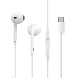 SŁUCHAWKI USB TYP C USB-C DAC JBC-086A do telefonu Apple iPhone 15 15 Plus 15 Pro 15 Pro Max Samsung Galaxy S23 S22 S21 białe