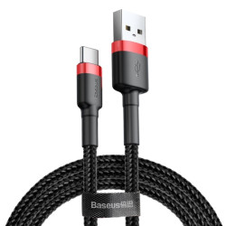 Kabel USB-C - USB Baseus Cafule przewód wspierający SZYBKIE ŁADOWANIE QC3.0 2A USBC 2m czarny