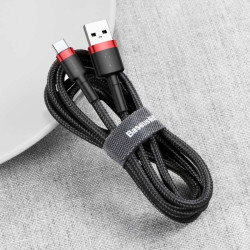 Kabel USB-C - USB Baseus Cafule przewód wspierający SZYBKIE ŁADOWANIE QC3.0 2A USBC 2m czarny