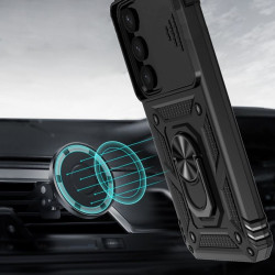 Etui Pancerne CAMSHIELD Ring na telefon Samsung Galaxy S24+ 5G S926 czarne