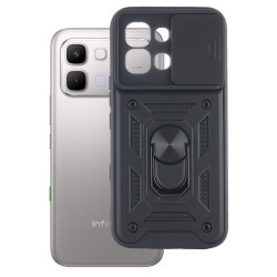 Etui Pancerne CAMSHIELD Ring na telefon Infinix Note Edge 5G X6887 czarne
