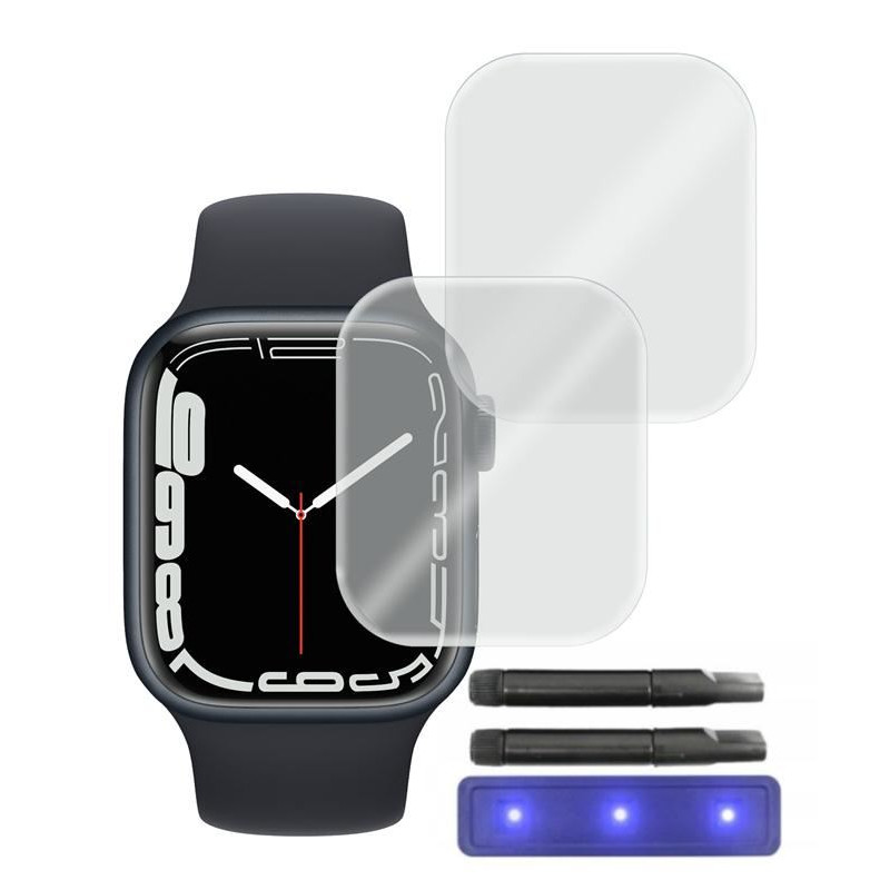 9H SZKŁO hartowane na smartwatch Apple Watch 7 8 45mm SE2 44mm GLASTIFY UVTG+ 2 szt.