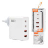 Ładowarka sieciowa USB Typ C USB-C PD Power Delivery QC 3.0 Quick Charge x 2 USB Typ A USB-A x 2 130W Q24 GaN biała