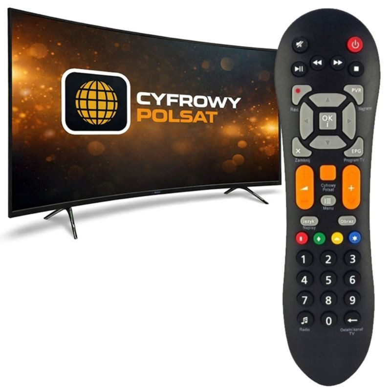 Pilot uniwersalny do dekodera Cyfrowego Polsatu HD7000 HD5000 HD3000 ergonomiczny