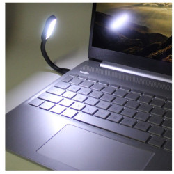 Mocna giętka Lampka silikonowa 6 LED USB do laptopa PC czarna