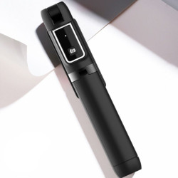 Uchwyt SELFIE STICK TRIPOD aluminiowy kieszonkowy z pilotem na telefon smartfon kamerę sportową czarny długość 18,5-71cm P04