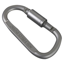 Karabińczyk turystyczny aluminiowy z blokadą 8cm | Uchwyt brelok survival | szary