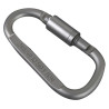 Karabińczyk turystyczny aluminiowy z blokadą 8cm | Uchwyt brelok survival | szary