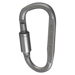Karabińczyk turystyczny aluminiowy z blokadą 8cm | Uchwyt brelok survival | szary