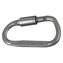 Karabińczyk turystyczny aluminiowy z blokadą 8cm | Uchwyt brelok survival | szary