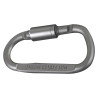 Karabińczyk turystyczny aluminiowy z blokadą 8cm | Uchwyt brelok survival | szary