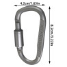 Karabińczyk turystyczny aluminiowy z blokadą 8cm | Uchwyt brelok survival | szary