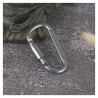 Karabińczyk turystyczny aluminiowy z blokadą 8cm | Uchwyt brelok survival | szary