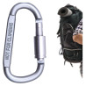 Karabińczyk turystyczny aluminiowy z blokadą 8cm | Uchwyt brelok survival | srebrny