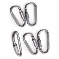 Karabińczyk turystyczny aluminiowy z blokadą 8cm | Uchwyt brelok survival | srebrny