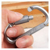 Karabińczyk turystyczny aluminiowy z blokadą 8cm | Uchwyt brelok survival | srebrny