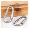 Karabińczyk turystyczny aluminiowy z blokadą 8cm | Uchwyt brelok survival | srebrny