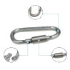 Karabińczyk turystyczny aluminiowy z blokadą 8cm | Uchwyt brelok survival | srebrny