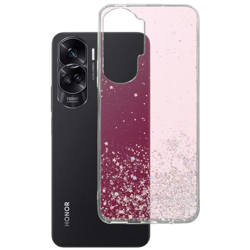 Etui GLITTER Case na telefon Honor 90 Lite 5G CRT-NX1 różowe