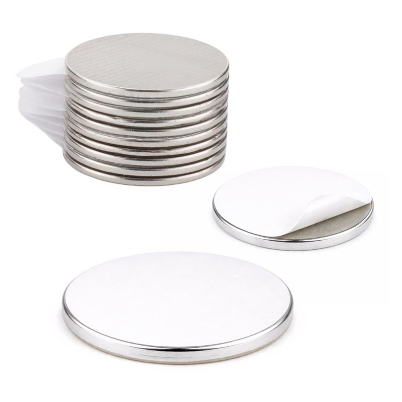 Magnes neodymowy okrągły 15x1mm samoprzylepny - zestaw 10 szt