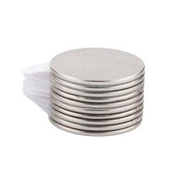 Magnes neodymowy okrągły 15x1mm samoprzylepny - zestaw 10 szt