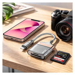 Czytnik kart SD TF Lightning | Szybki adapter 480 Mbps