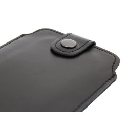 Etui Kieszonka skórzana zapięcie 10 na telefon Apple iPhone 5 5S SE / Maxcom MM142 MM428 czarne