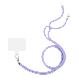 Smycz tasiemka mocna na szyję do telefonu i kluczy regulowana 84cm x 0,5cm fioletowa
