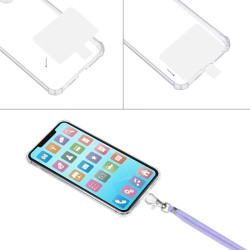 Smycz tasiemka mocna na szyję do telefonu i kluczy regulowana 84cm x 0,5cm fioletowa