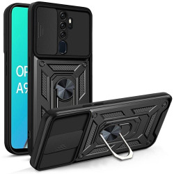 Etui Pancerne CAMSHIELD Ring na telefon OPPO A5 2020 CPH1931 / A9 2020 CPH1941 czarne