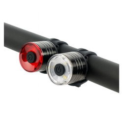 Lampka rowerowa LED na przód i tył - zestaw 2 sztuki aluminium | Sklep