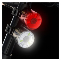 Lampka rowerowa LED na przód i tył - zestaw 2 sztuki aluminium | Sklep