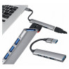 HUB rozdzielacz 3 x USB A USB-A 2.0 1 x USB A USB-A 3.0 adapter przejściówka rozgałęźnik szary podłużny HUB1a