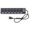 Hub USB 7 portów z wyłącznikami - aktywny rozgałęźnik rozdzielacz USB 2.0 z diodami LED i zabezpieczeniem antyprzepięciowym HUB8