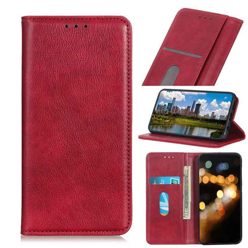 Etui Smart Lichi na telefon motorola one fusion+ XT2067 czerwone