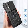 Etui Pancerne CAMSHIELD Ring na telefon Samsung Galaxy A13 4G A135 A137 czarne