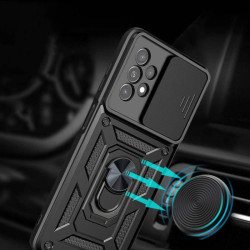 Etui Pancerne CAMSHIELD Ring na telefon Samsung Galaxy A13 4G A135 A137 czarne
