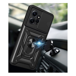 Etui Pancerne CAMSHIELD Ring na telefon Xiaomi Redmi Note 12 4G LTE MZB0E7NEU MZB0DOBEU czarne
