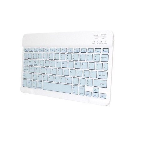 Klawiatura bluetooth UNIWERSALNA do tabletu biało-niebieska