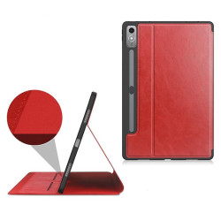 ETUI LEATHER CASE PEN na tablet Lenovo Tab P12 TB-370 / Pad Pro TB-371 12.7 cali czerwone z miejscem na rysik