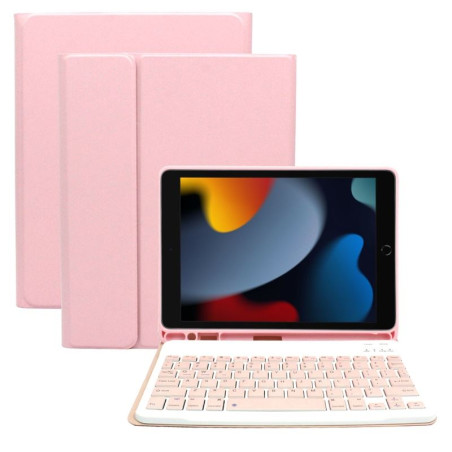 Etui z klawiaturą bluetooth na tablet Apple iPad 9 gen 2021 / iPad 8 gen 2020 / iPad 7 gen 2019 10.2 cali różowe