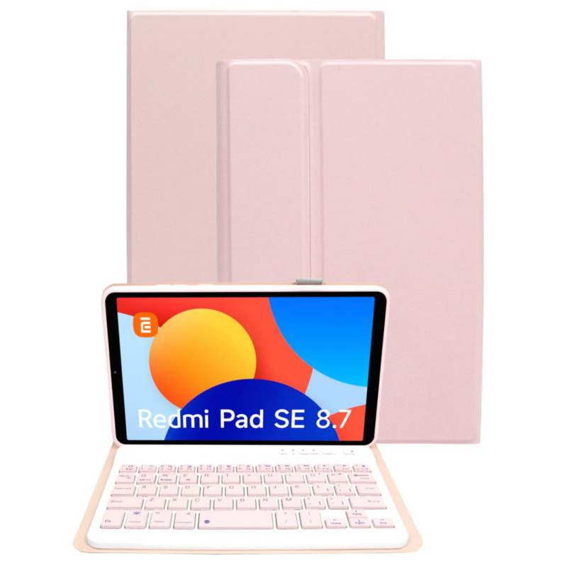 Etui z klawiaturą bluetooth na tablet Xiaomi Redmi Pad SE 8.7 cali różowe