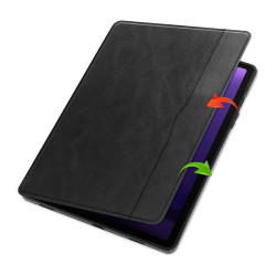 ETUI LEATHER CASE PEN na tablet Samsung Galaxy Tab S9 / Tab S9 FE / Tab S10 FE 11 / 10.9 cali czarne z miejscem na rysik